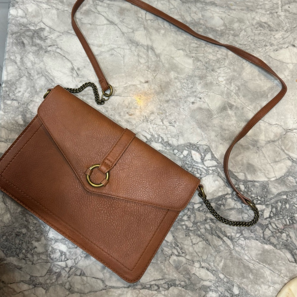 Elegant Brown Faux Leather Women's Bag